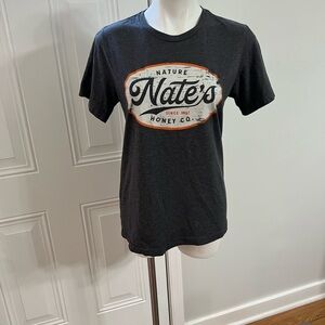 Gray and Orange Short Sleeve Tee with Vintage Logo Nate’s